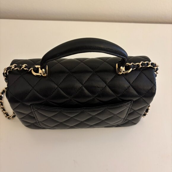 CHANEL Quilted Leather Mini Flap Bag with Top Handle - Picture 8 of 16